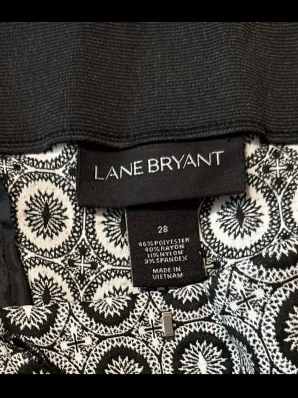 Lane Bryant Black Medallion capri - size 28